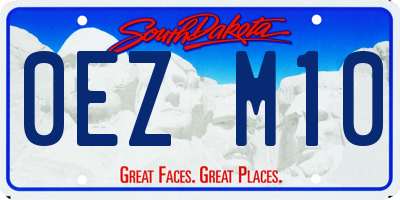 SD license plate 0EZM10