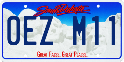 SD license plate 0EZM11