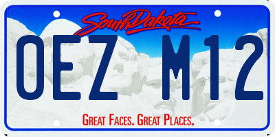 SD license plate 0EZM12
