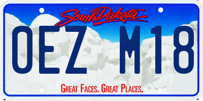 SD license plate 0EZM18