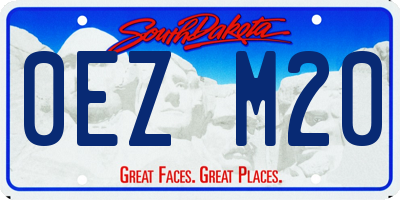 SD license plate 0EZM20