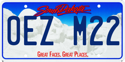 SD license plate 0EZM22