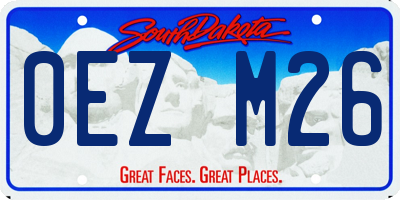 SD license plate 0EZM26