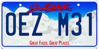 SD license plate 0EZM31