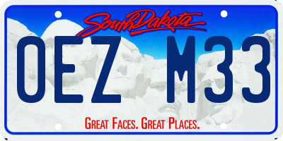 SD license plate 0EZM33