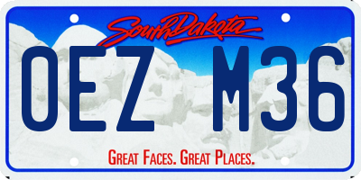 SD license plate 0EZM36