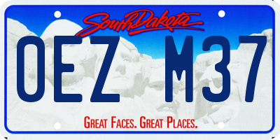 SD license plate 0EZM37