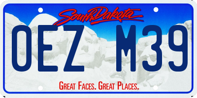 SD license plate 0EZM39