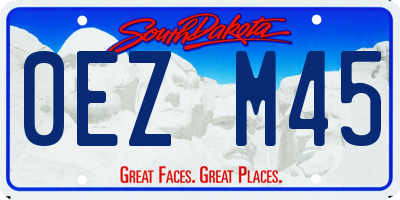SD license plate 0EZM45