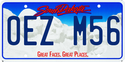 SD license plate 0EZM56