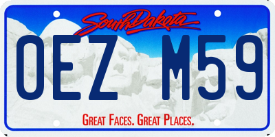 SD license plate 0EZM59