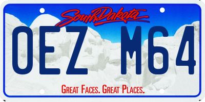 SD license plate 0EZM64