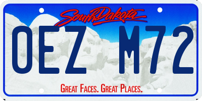 SD license plate 0EZM72