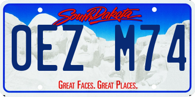 SD license plate 0EZM74