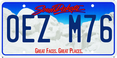 SD license plate 0EZM76