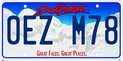 SD license plate 0EZM78