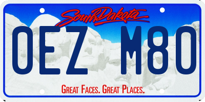 SD license plate 0EZM80