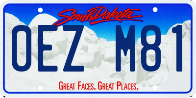 SD license plate 0EZM81