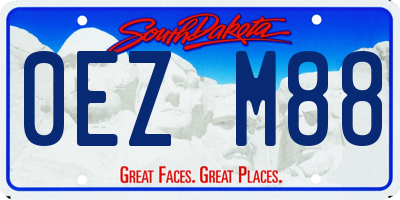SD license plate 0EZM88