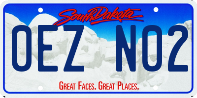 SD license plate 0EZN02