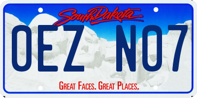 SD license plate 0EZN07