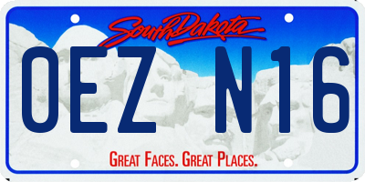 SD license plate 0EZN16