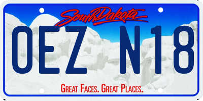 SD license plate 0EZN18