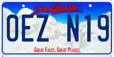 SD license plate 0EZN19
