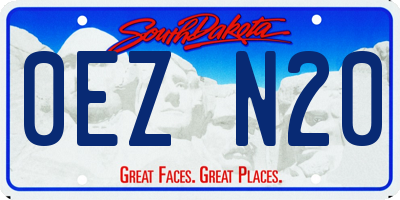 SD license plate 0EZN20