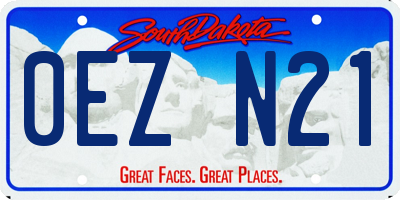 SD license plate 0EZN21