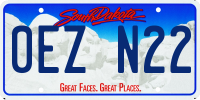 SD license plate 0EZN22