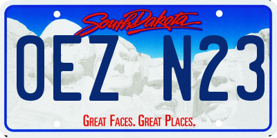 SD license plate 0EZN23