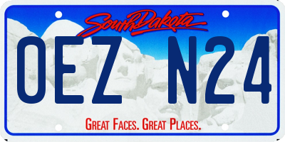 SD license plate 0EZN24