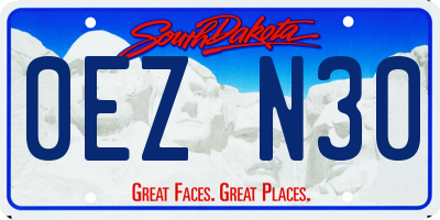 SD license plate 0EZN30