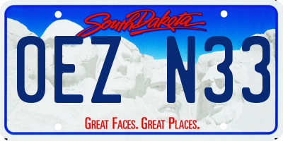 SD license plate 0EZN33