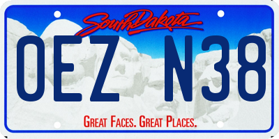 SD license plate 0EZN38