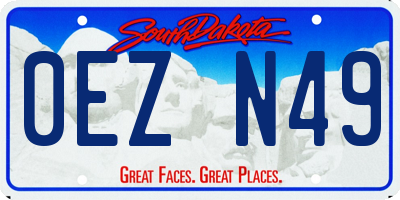 SD license plate 0EZN49