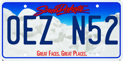 SD license plate 0EZN52