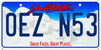 SD license plate 0EZN53