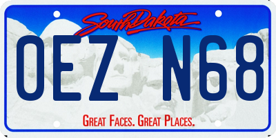 SD license plate 0EZN68