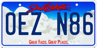 SD license plate 0EZN86