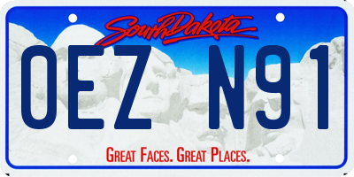 SD license plate 0EZN91