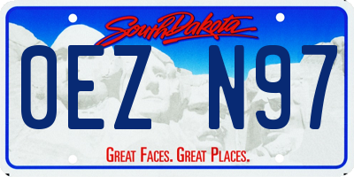 SD license plate 0EZN97