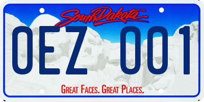 SD license plate 0EZO01