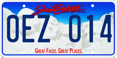 SD license plate 0EZO14