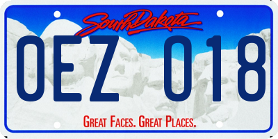 SD license plate 0EZO18