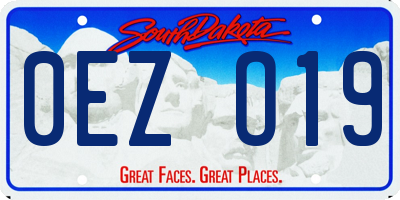 SD license plate 0EZO19