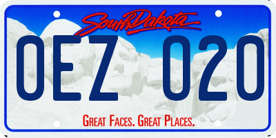 SD license plate 0EZO20