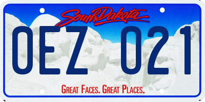 SD license plate 0EZO21