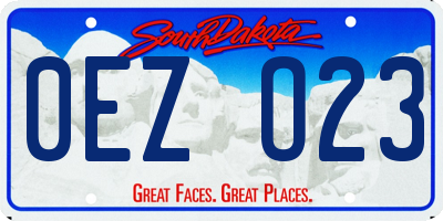 SD license plate 0EZO23
